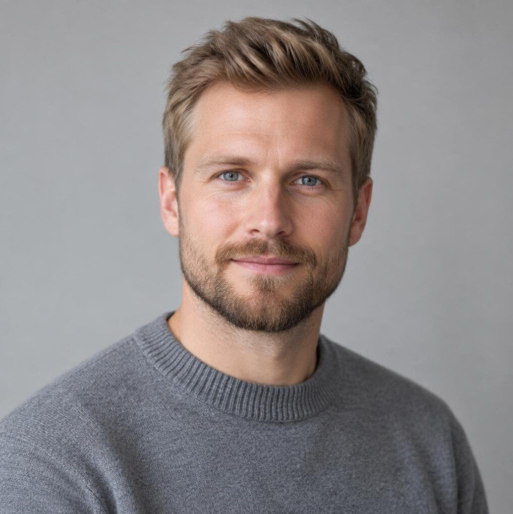 Portrait of a bearded man looking at the camera